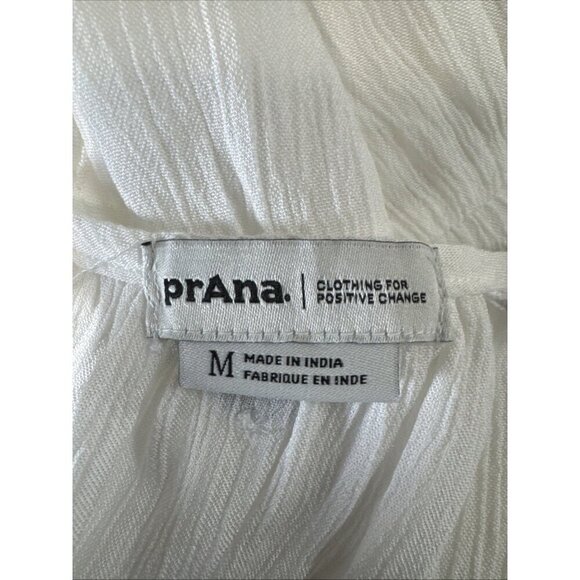 Prana Women's M  Fernie Wide Leg Jumpsuit Swim Coverup Gauzy White NWT 9699 - Picture 12 of 16